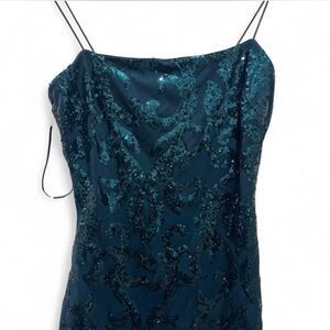 Green Windsor Sequin Spaghetti Strap Dress